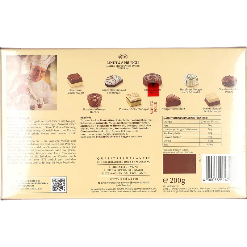 Lindt Pralines Nougat 200G PCK