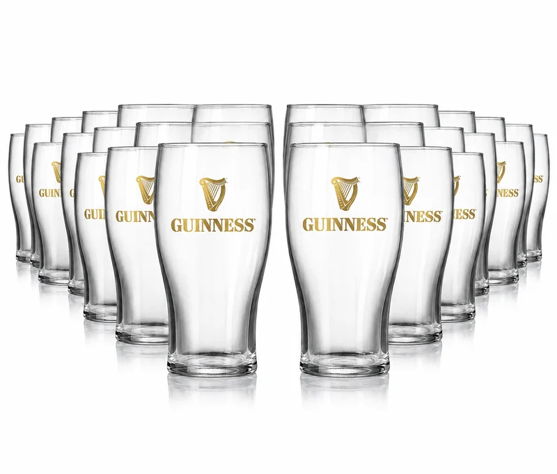 Guinness Vintage Gold Harp Pint Glass 24 Pack