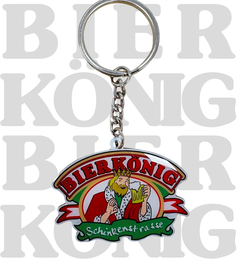 Bierkönig Metal Schlüsselanhänger