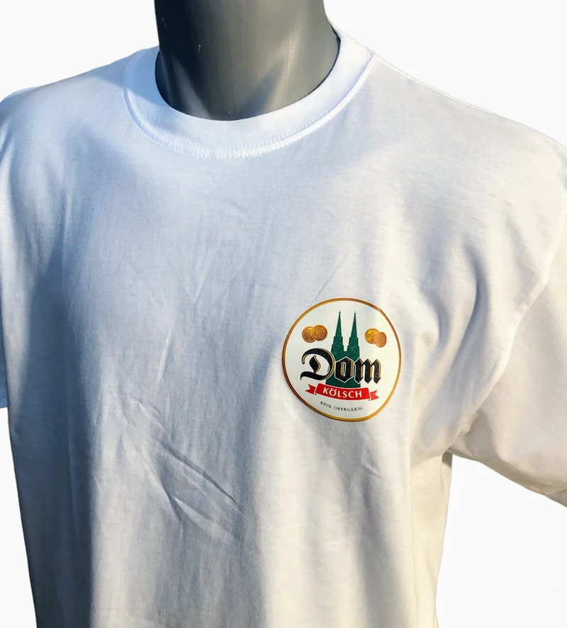 Herren T-Shirts Gr. XL Dom Kölsch in Weiß Rund Hals