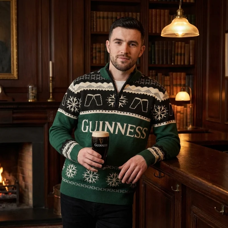 Guinness Holiday Quarter Zip - Green