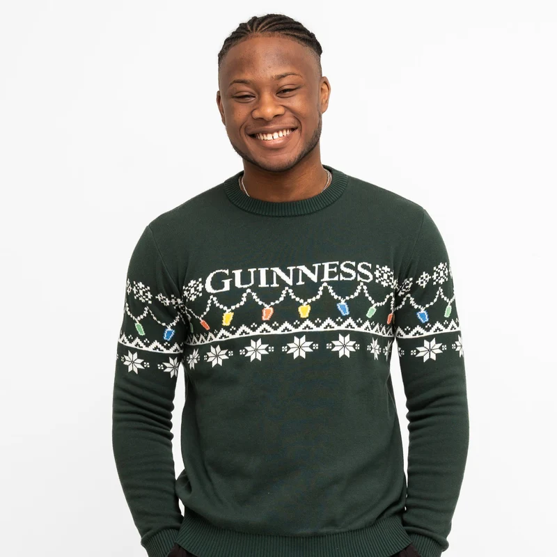 Guinness Holiday Pint Lights Sweater - Green