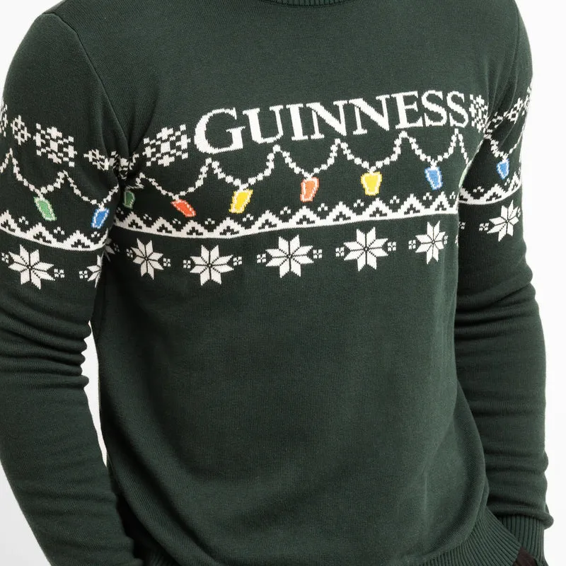 Guinness Holiday Pint Lights Sweater - Green