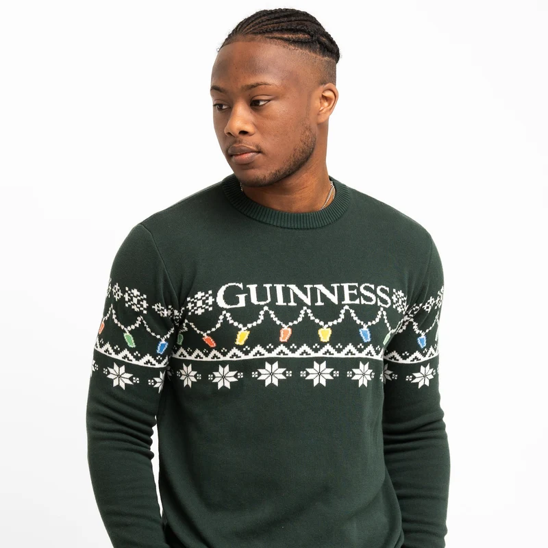 Guinness Holiday Pint Lights Sweater - Green