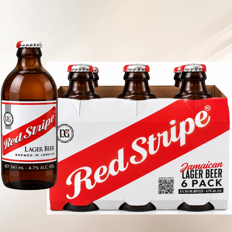 Red Stripe Jamaican Lager Bier – Jamaican Chubby - 6 × 341 ml – Original aus Jamaika