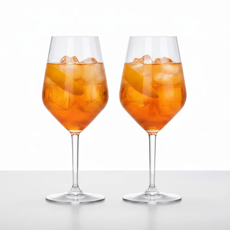 Kunststoffglas Aperol mit Facetten | Weinglas Reflex Cocktailglas | 2-er Set