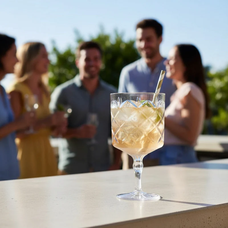 Kunststoffglas Kristall | Gin Glas Kelch | 2-er Set