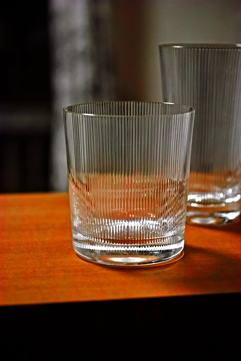 SANSIBAR - klares Glas, Whiskybecher 99 mm, Linienschliff