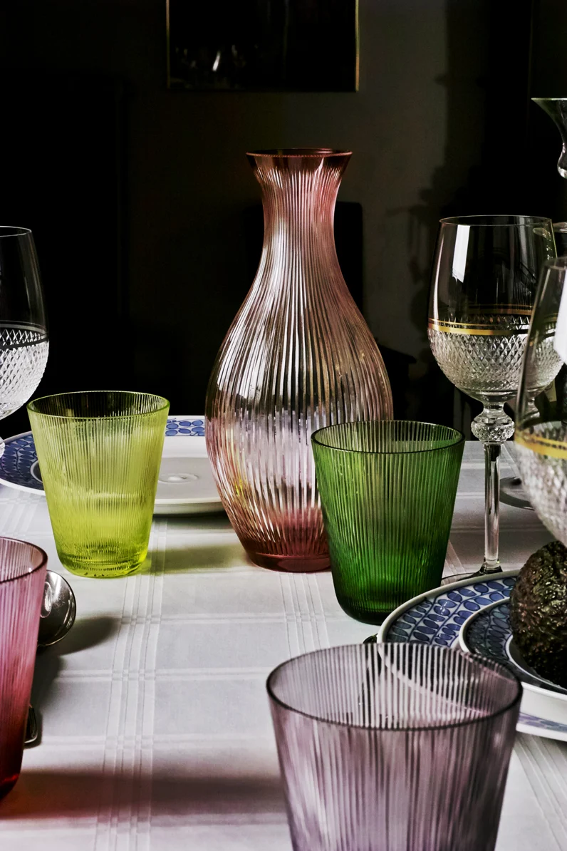 SANSIBAR - rubin, Flasche 260 mm, Linienschliff