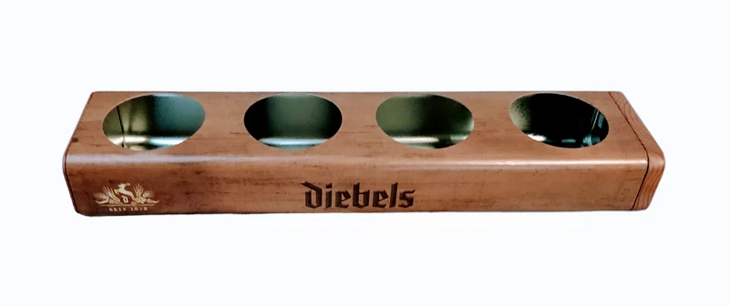 Diebels Alt Biermeter für 4 Gläser in Holzoptik