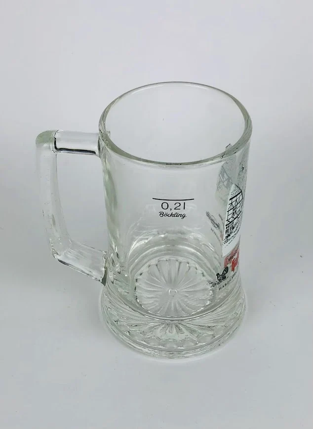 1 x Hasseröder Bier Krug 0,2l - " Motiv 3 : Wernigerode, Schiefes Haus "