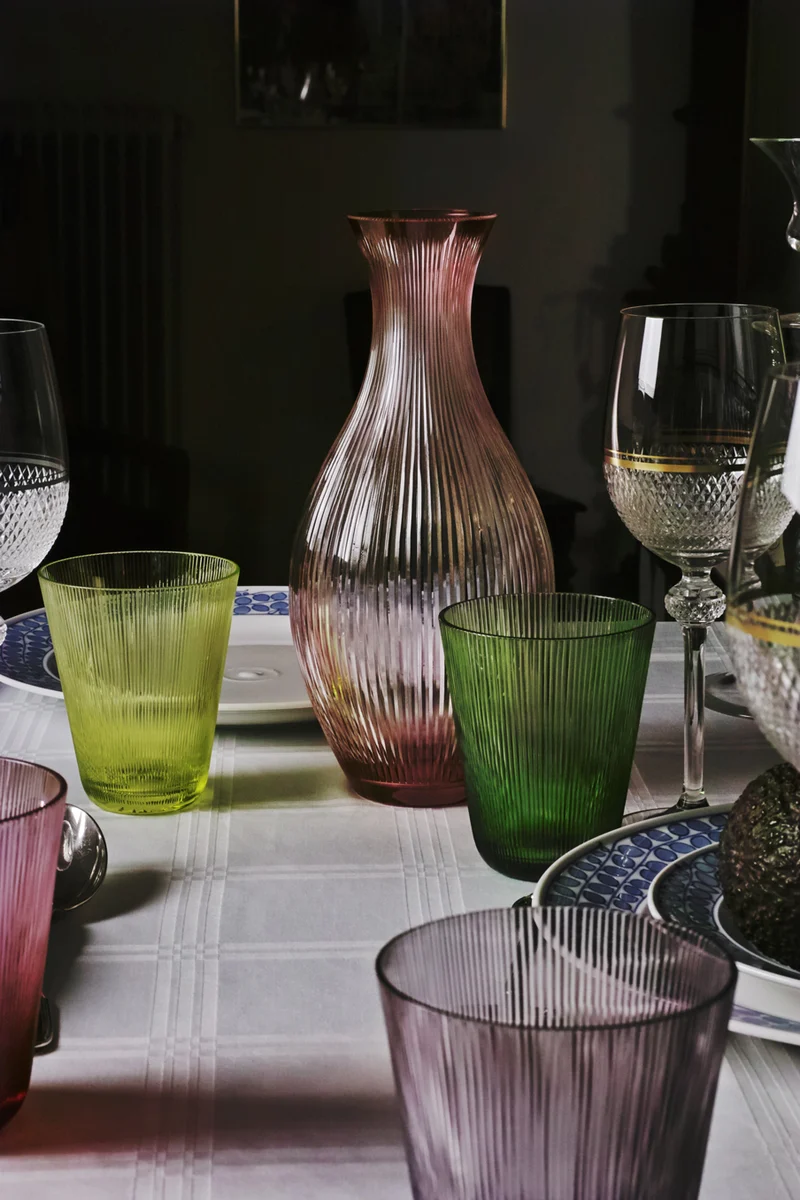 SANSIBAR - rubin, Becher 107 mm, Linienschliff