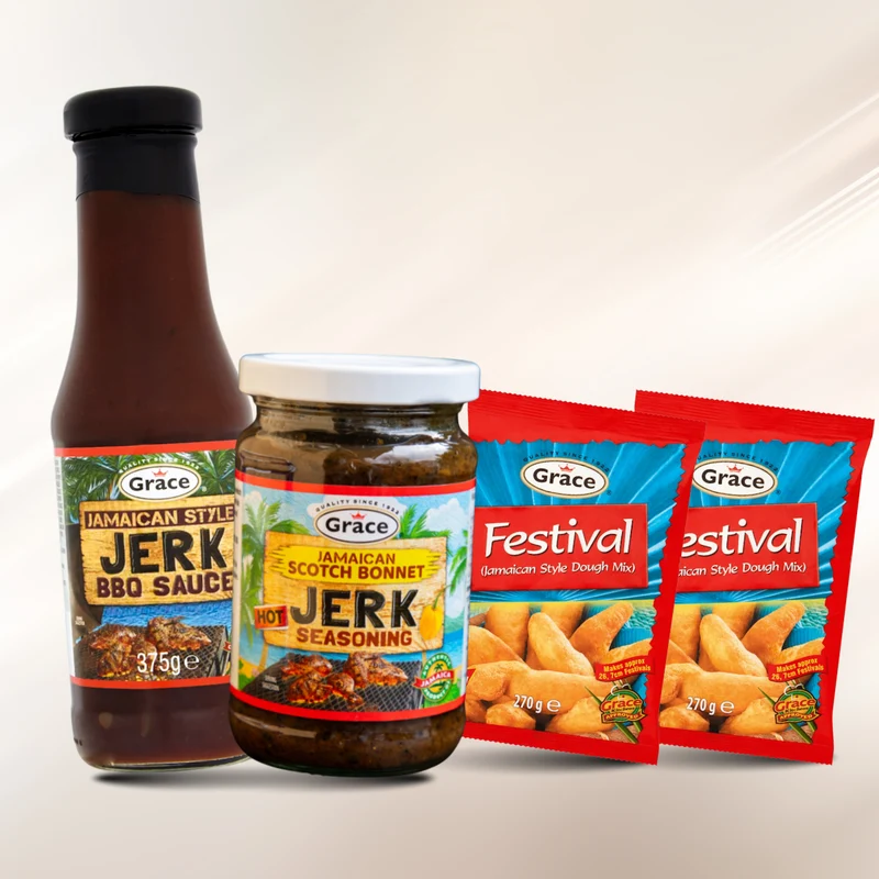 Grace Jerk & Festival Bundle – Jerk Seasoning, Sauce & Festival