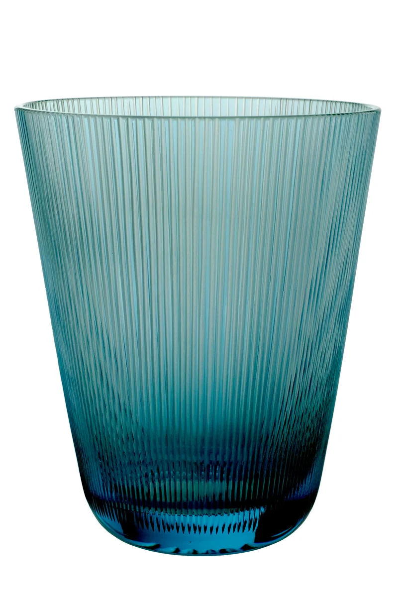 SANSIBAR - aquamarin, Becher 107 mm, Linienschliff