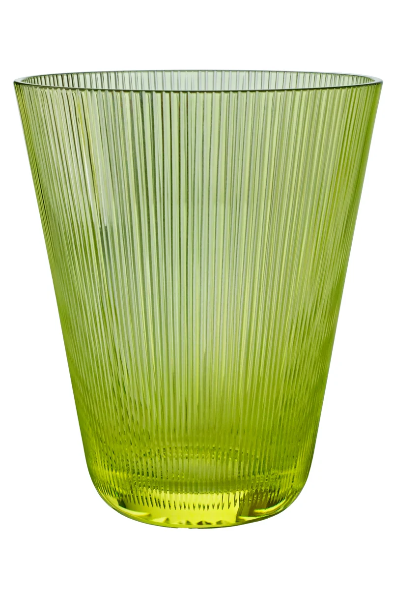 SANSIBAR - farbdiamant/reseda, Becher 107 mm, Linienschliff