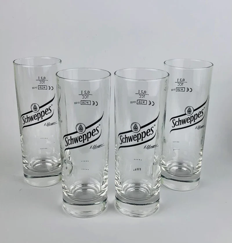 4 x Schweppes Gläser 0,2l
