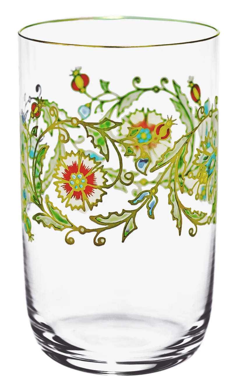 ELISABETH klar, florale Handmalerei - Becher 125 mm