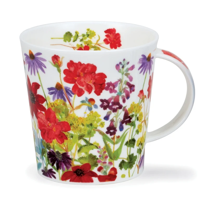 Dunoon Cairngorm Shape Cottage Border Red Mug