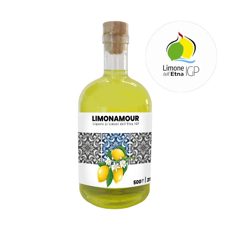 Limoncello al Limone Igp dell'Etna "Limonamour" Linea Premium, vari formati