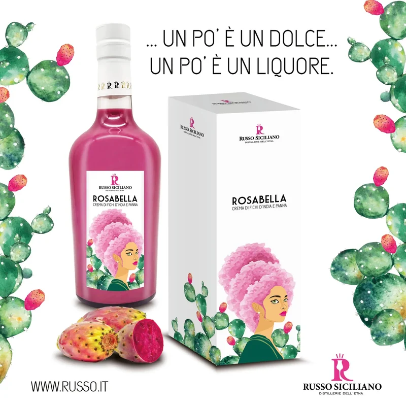 Rosabella – Crema di liquore al Ficodindia e Panna, 50 Cl