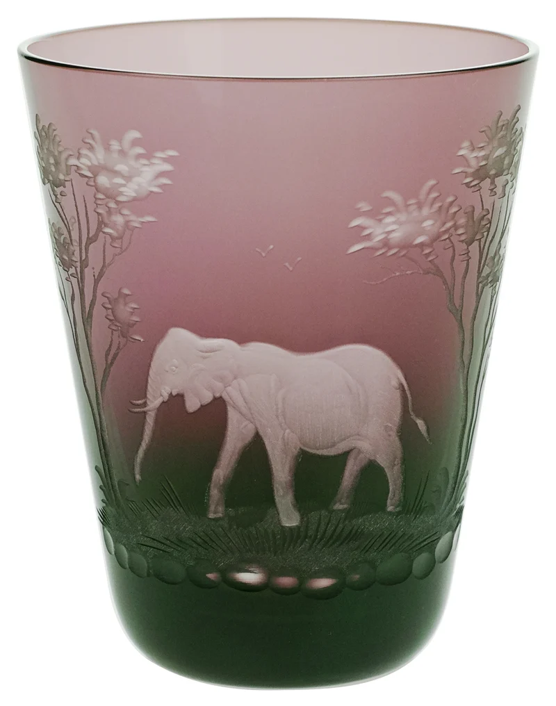 KILIMANDSCHARO amethyst, Gravur 'Elefant' - Becher 107 mm
