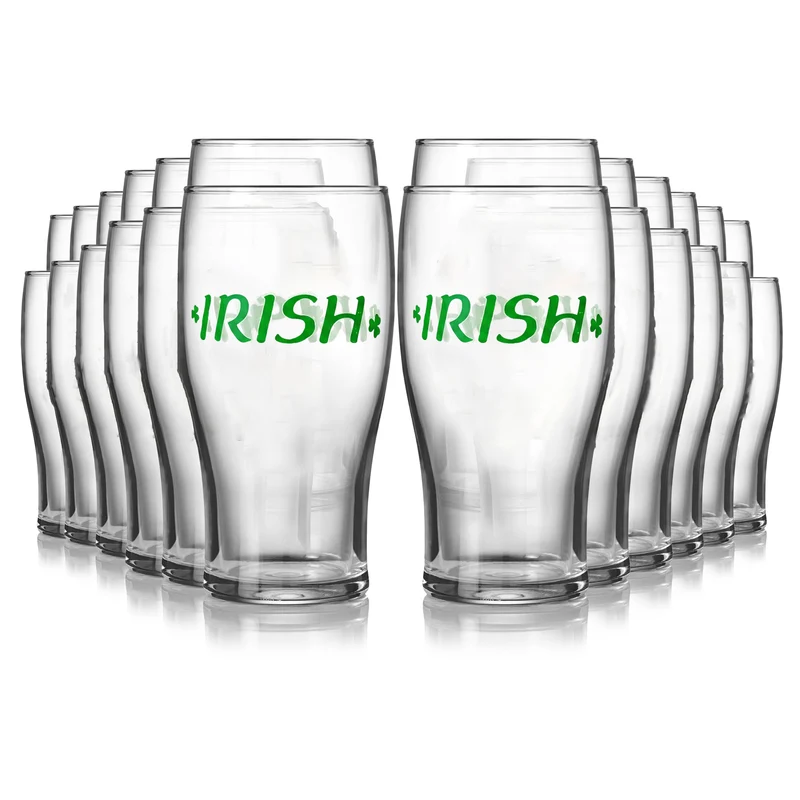 Irish Shamrock Tulip Shaped Glass
