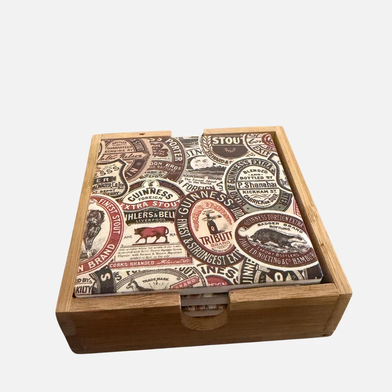 Guinness Archive Label - 4Pk Ceramic Coasters