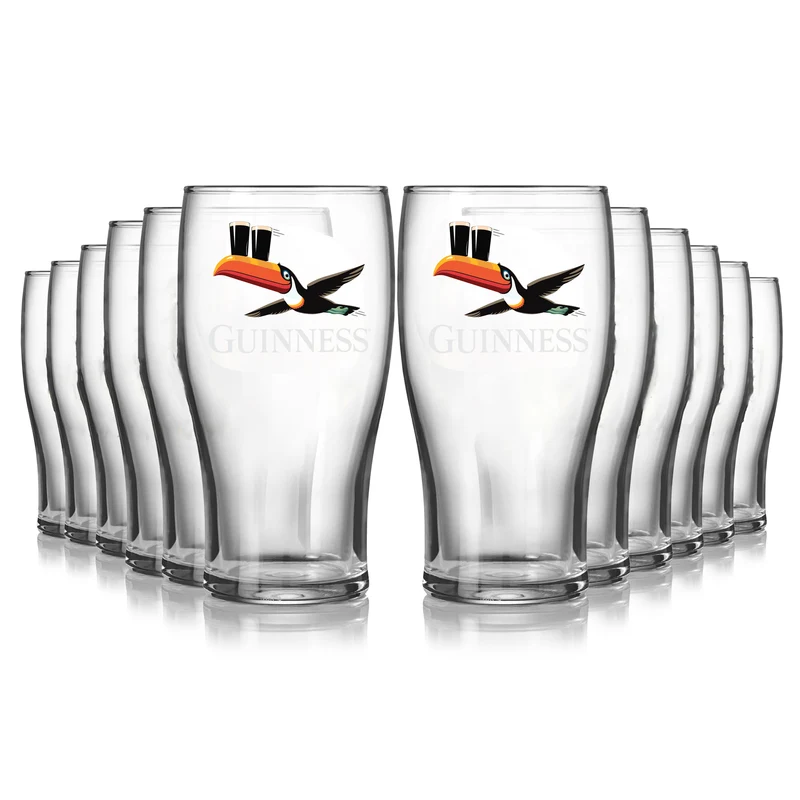 Guinness Gilroy Flying Toucan Pint Glass - 12 Pack