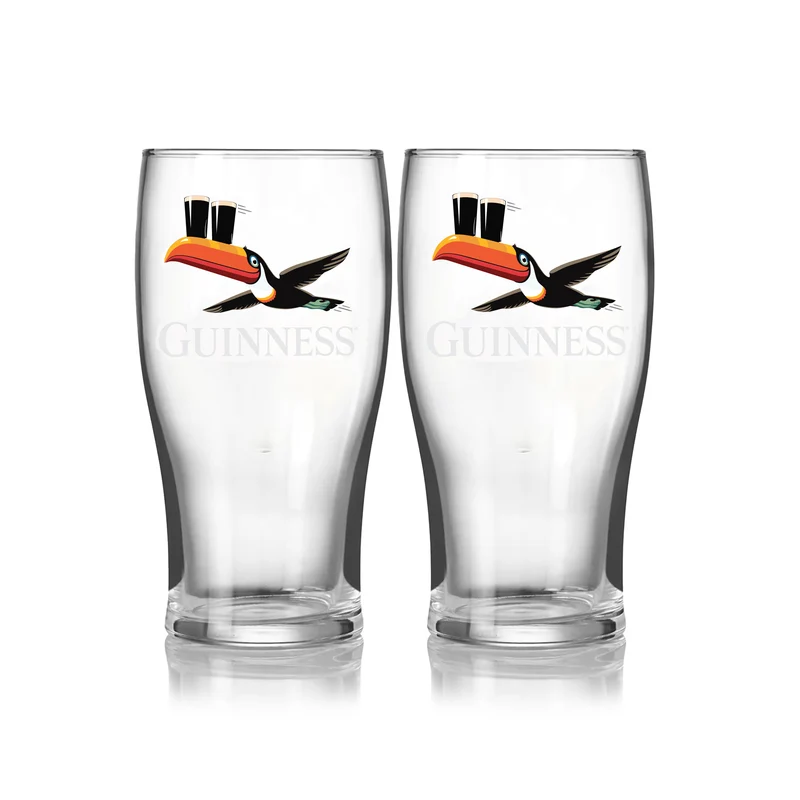 Guinness Gilroy Flying Toucan Pint Glass - 2 Pack
