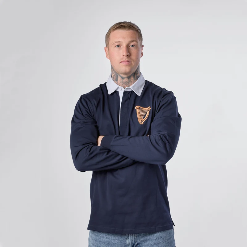 Guinness Navy Long Sleeve Rugby Shirt