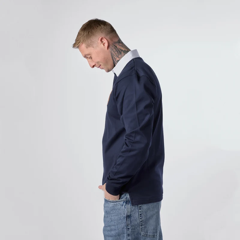 Guinness Navy Long Sleeve Rugby Shirt