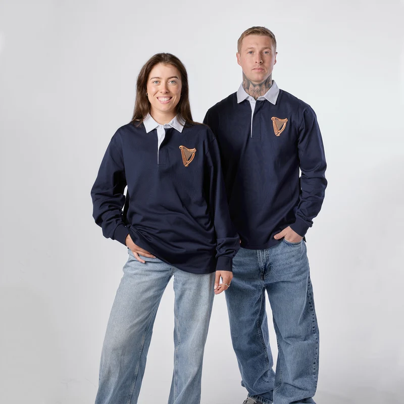 Guinness Navy Long Sleeve Rugby Shirt