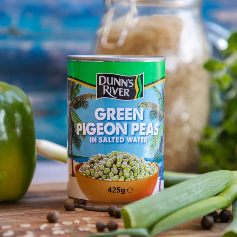 Dunn’s River Green Pigeon Peas 425 g Dose – Grüne Straucherbsen in Salzwasser