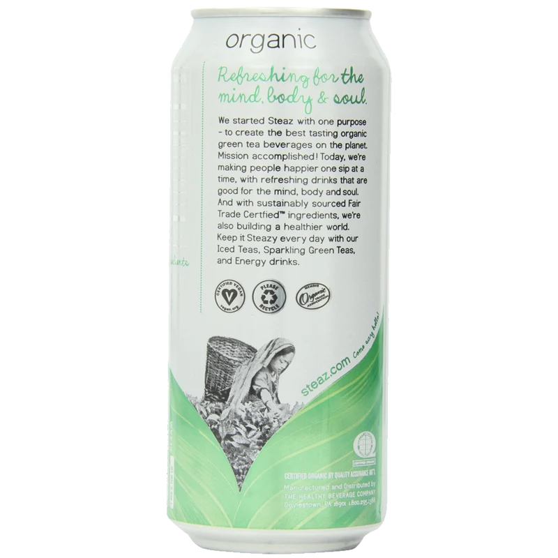 Craft Steaz Iced Tea Can Green Blueberry Pomegranate Gluten Free 16-Ounces