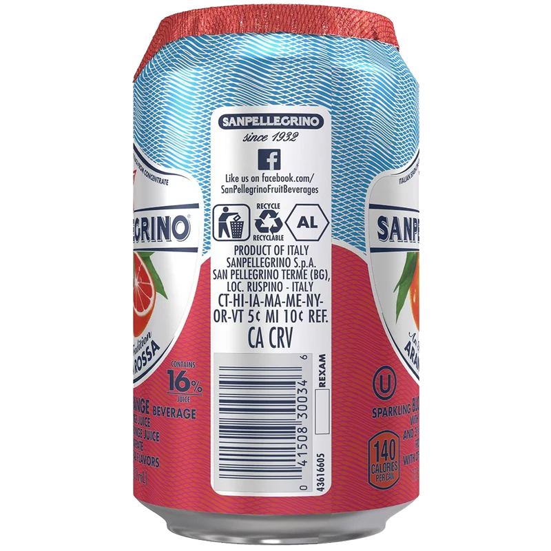Craft San Pellegrino Sparkling Fruit Beverages Aranciata Rossa-Blood Orange