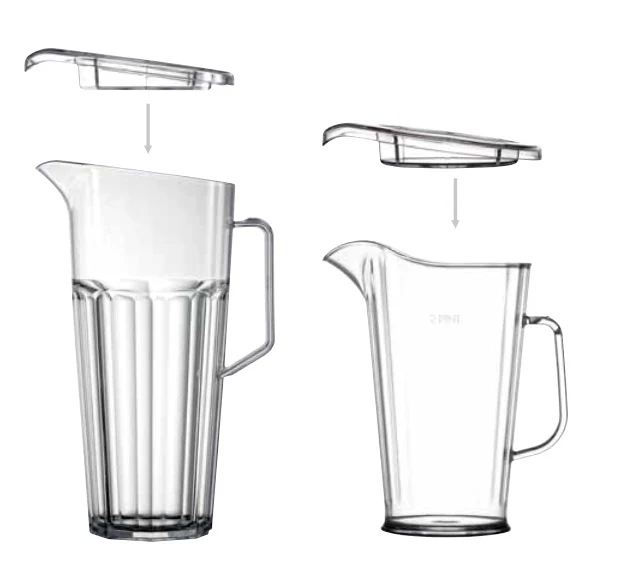 Kunststoffglas Karaffe mit Facetten und Deckel | 1,7 Liter