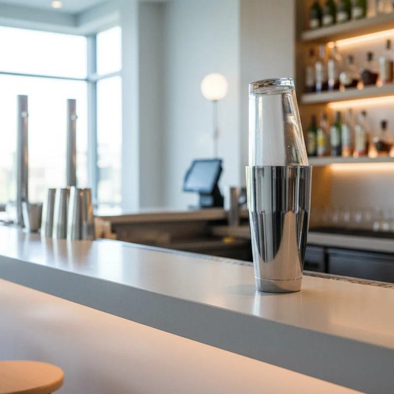 Boston Shaker mit Bodenkappe inkl. Mixing Glas | Edelstahl polliert