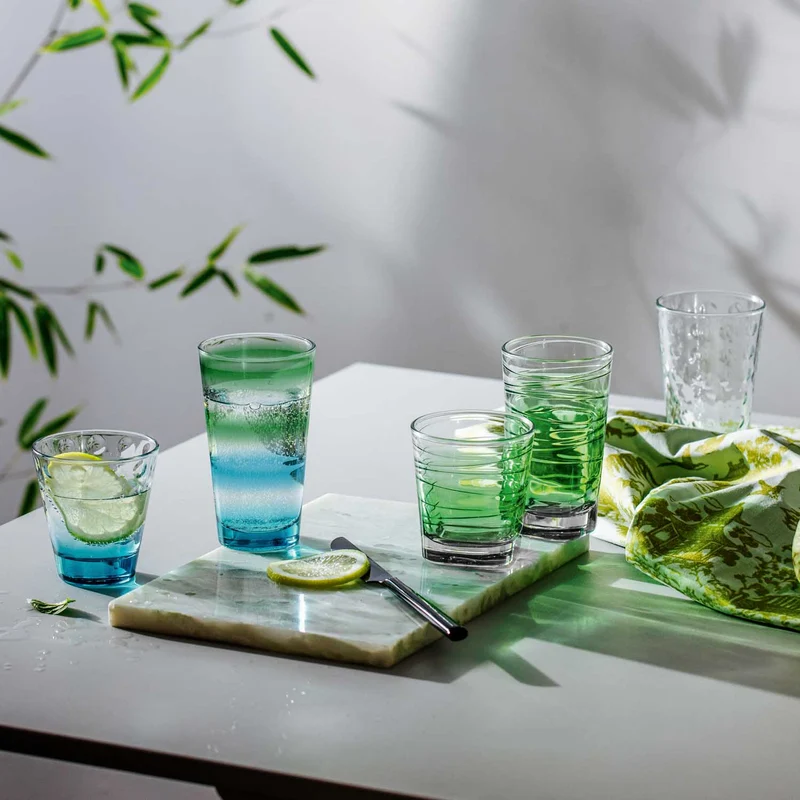 Trinkglas VARIO STRUTTURA 280 ml grün 6er-Set