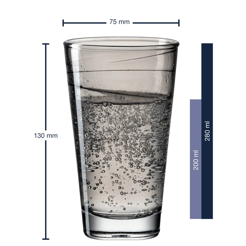 Trinkglas VARIO STRUTTURA 280 ml anthrazit 6er-Set