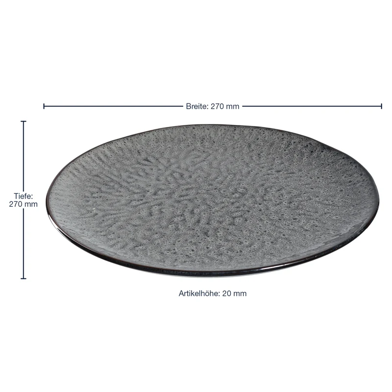 Keramikteller MATERA 27 cm anthrazit 6er-Set
