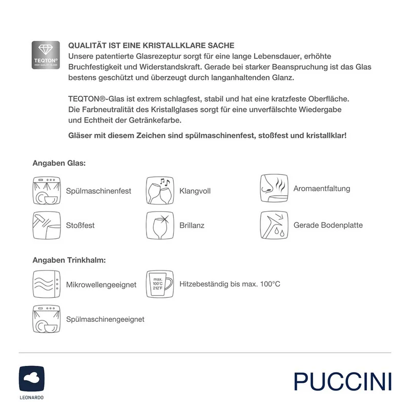 Weißweinglas Geschenkset PUCCINI 5-teilig 560 ml mit persönlicher Gravur