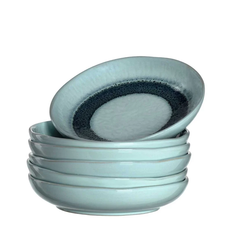 Keramikteller MATERA 21 cm blau tief 6er-Set