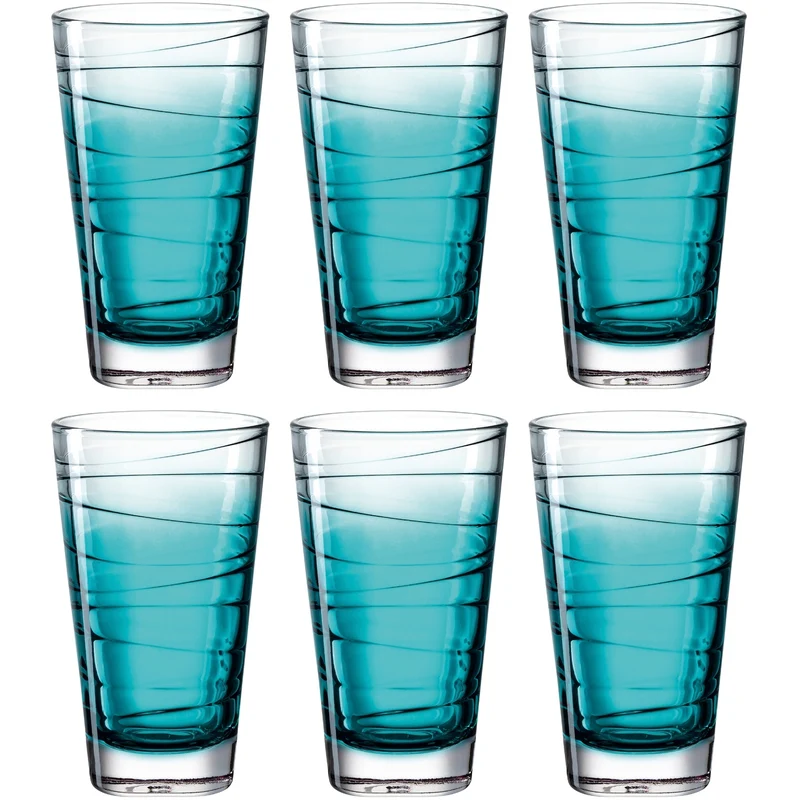 Trinkglas VARIO STRUTTURA 280 ml türkis 6er-Set
