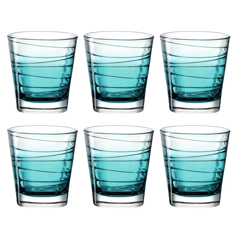 Trinkglas VARIO STRUTTURA 250 ml türkis 6er-Set