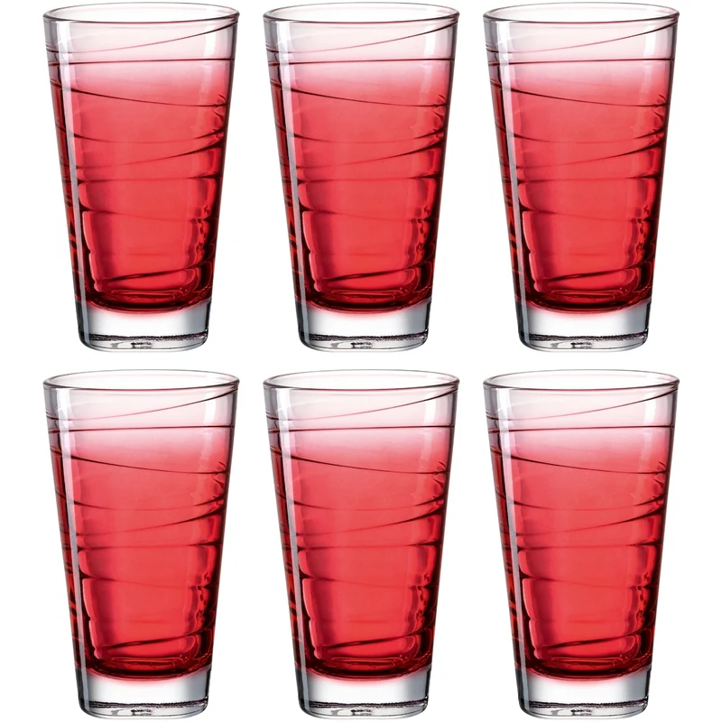 Trinkglas VARIO STRUTTURA 280 ml rot 6er-Set