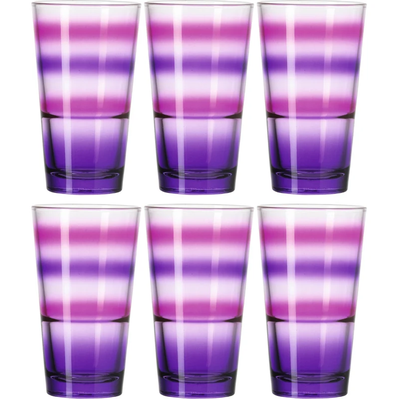 Trinkglas EVENT 330 ml lila gestreift 6er-Set