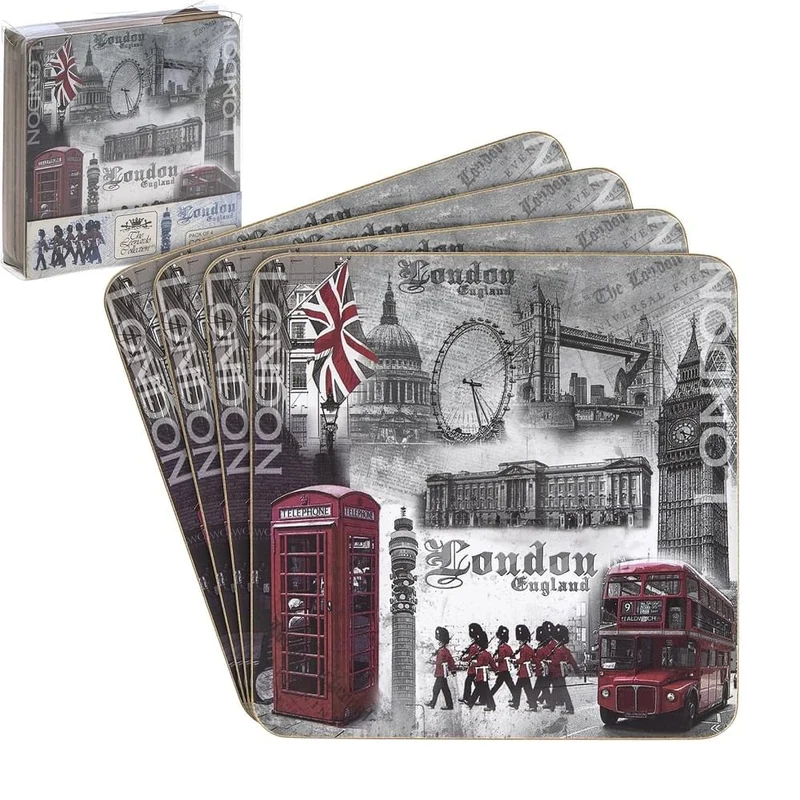 Lesser & Pavey The Leonardo Collection London England Coaster Set of 4 White