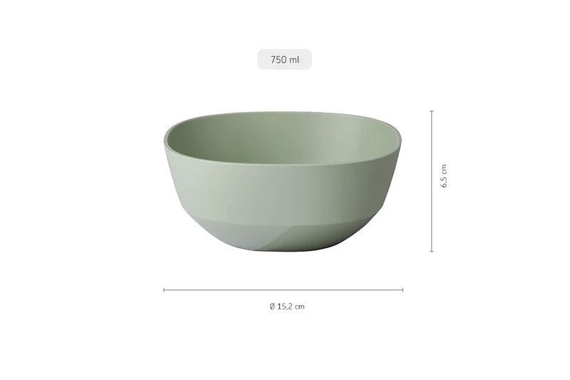 Mepal Geschirrset Silueta Nordic Sage 8-teilig / 2 Personen - 2 Teller, 2 tiefe Teller, 2 Schalen und 2 Becher