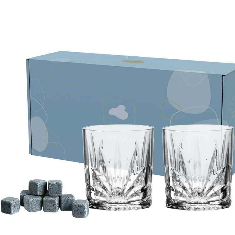 Whiskybecher DOF CAPRI 330 ml 2er-Set mit 8 Kühlsteinen
