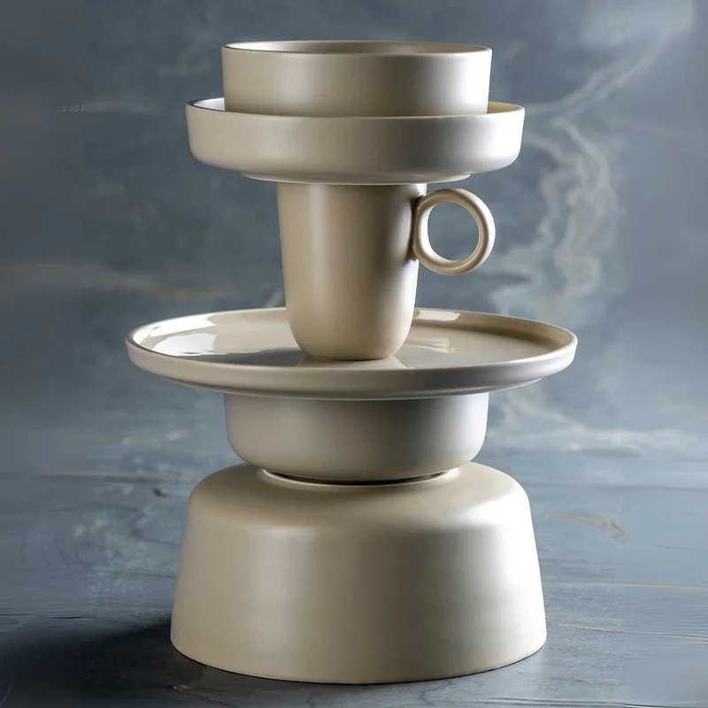 Keramiktasse ROMA 400 ml beige 6er-Set